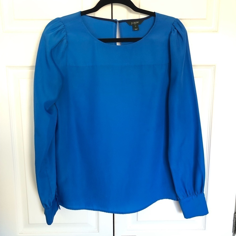 J. Crew Cobalt Blue Long Sleeve Blouse Size S
